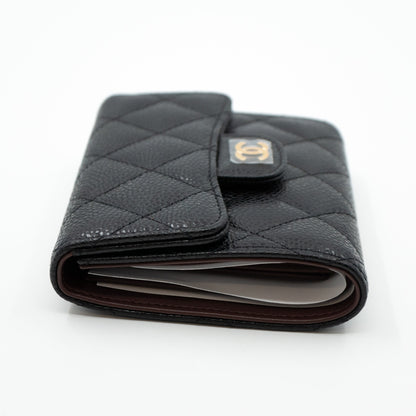 Small Classic Flap Wallet Black Caviar