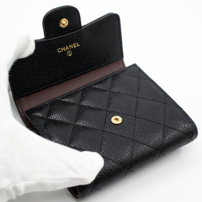 Small Classic Flap Wallet Black Caviar