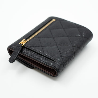 Small Classic Flap Wallet Black Caviar