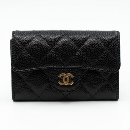 Classic Flap Card Case Black Caviar