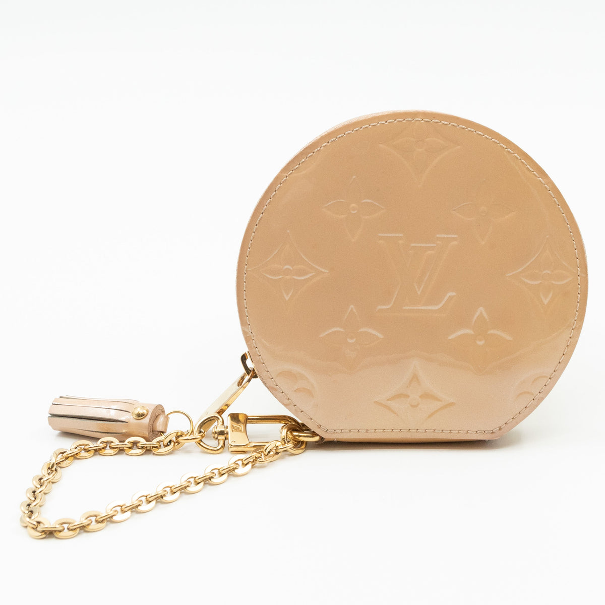 Louis-vuitton Round Coin Purse Vernis Rose Florentine