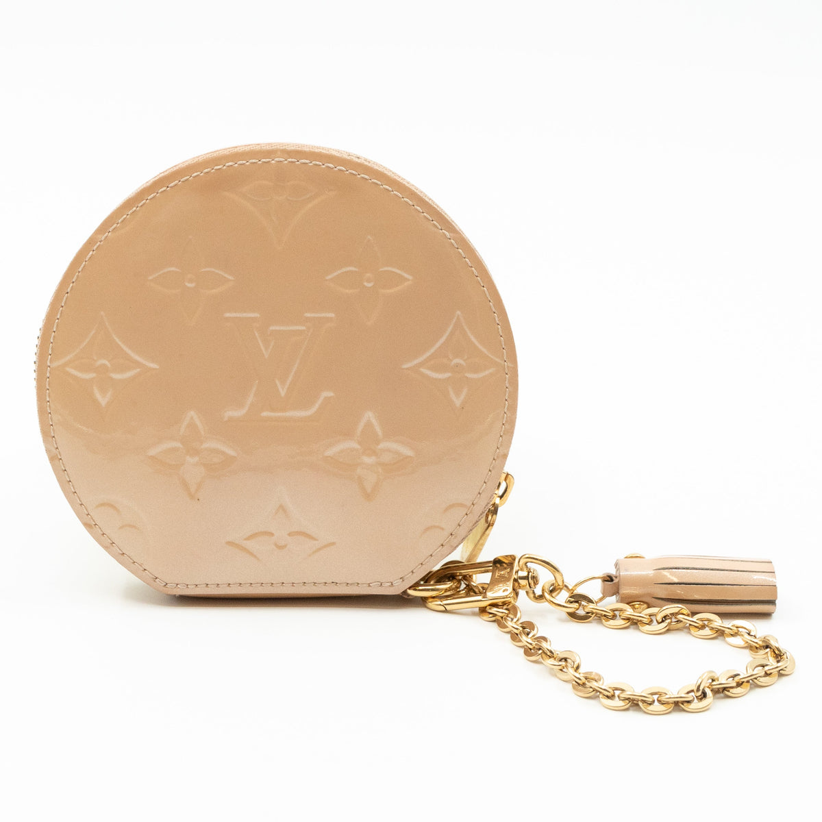 Louis-vuitton Round Coin Purse Vernis Rose Florentine