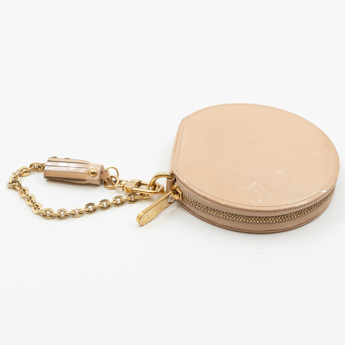 Louis-vuitton Round Coin Purse Vernis Rose Florentine