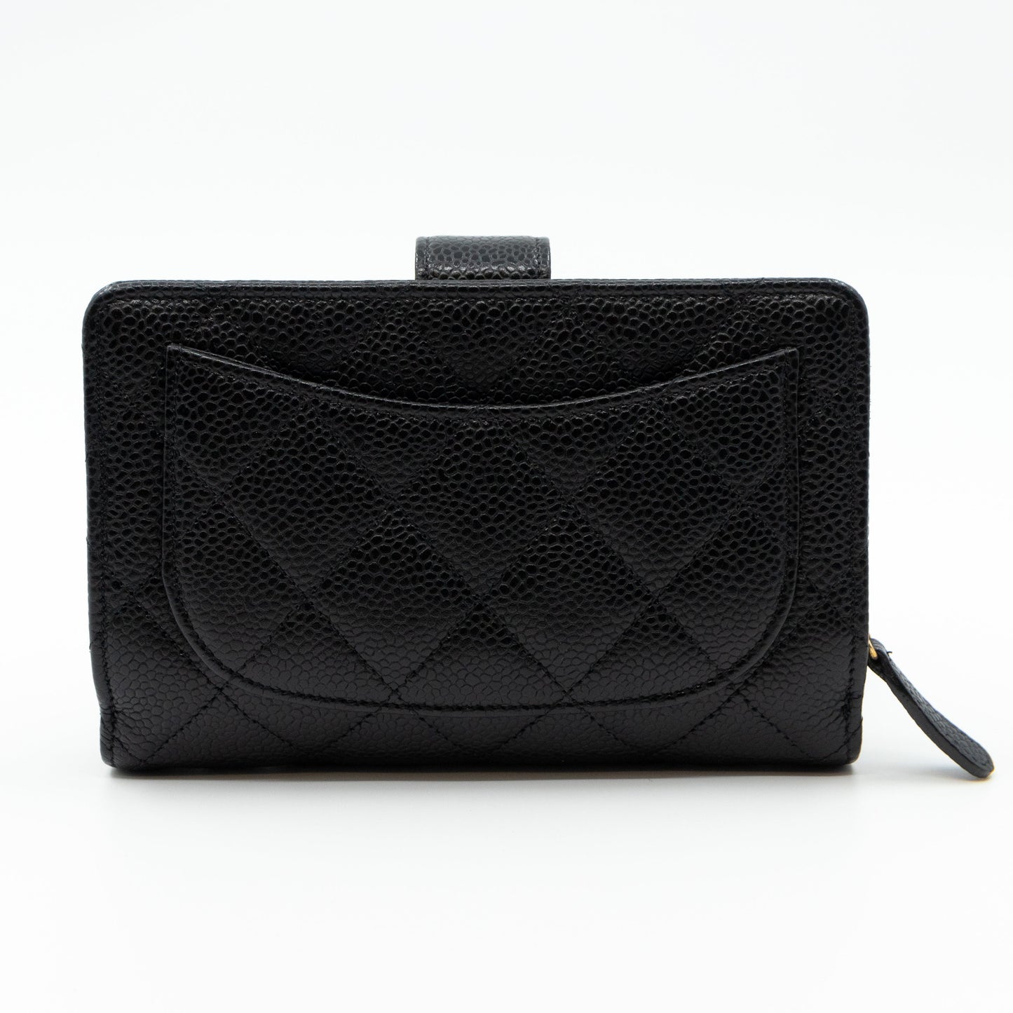 L-Zip Wallet Black Caviar Gold