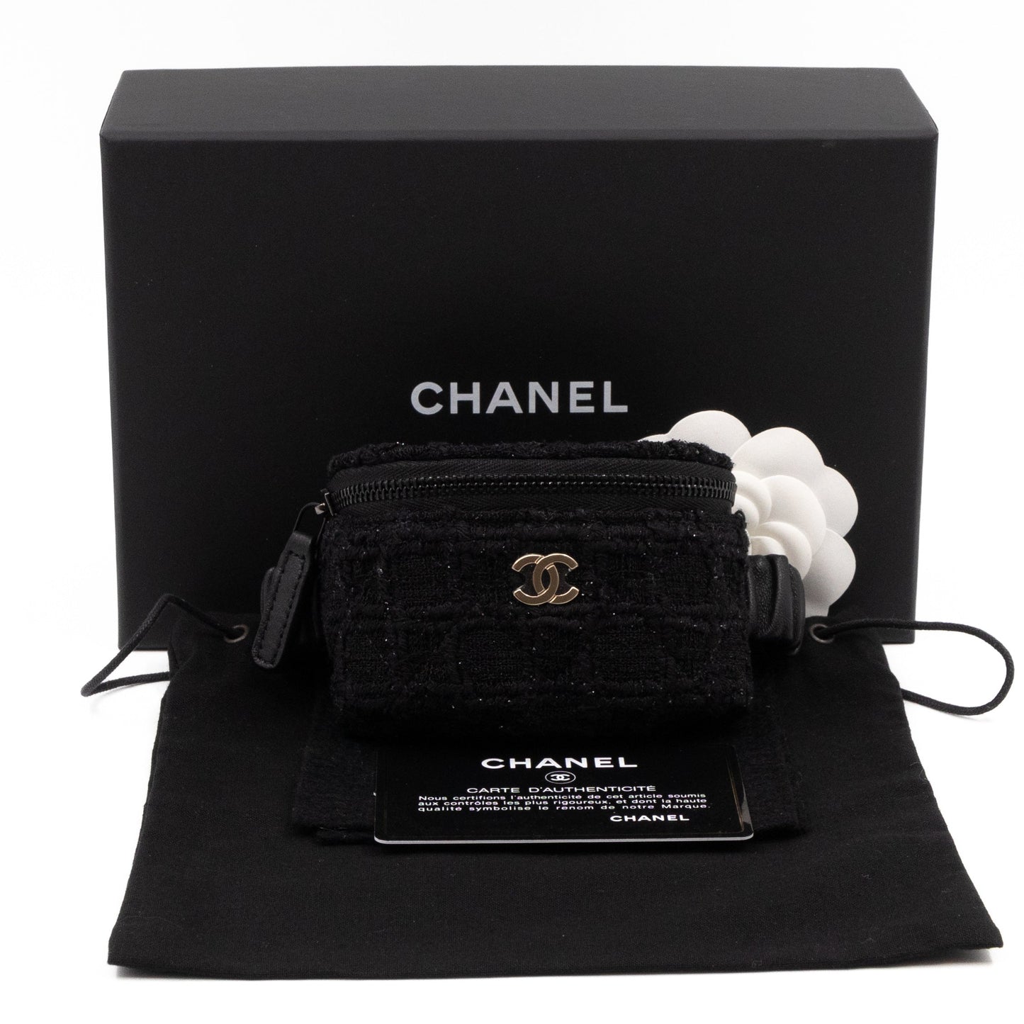 CC Arm Coin Purse Black Tweed