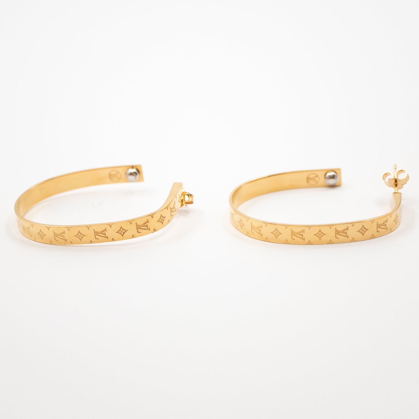 Louis-vuitton Nanogram Earrings Hoops Gold