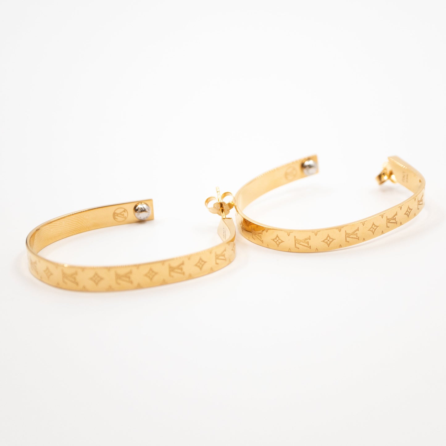 Louis-vuitton Nanogram Earrings Hoops Gold