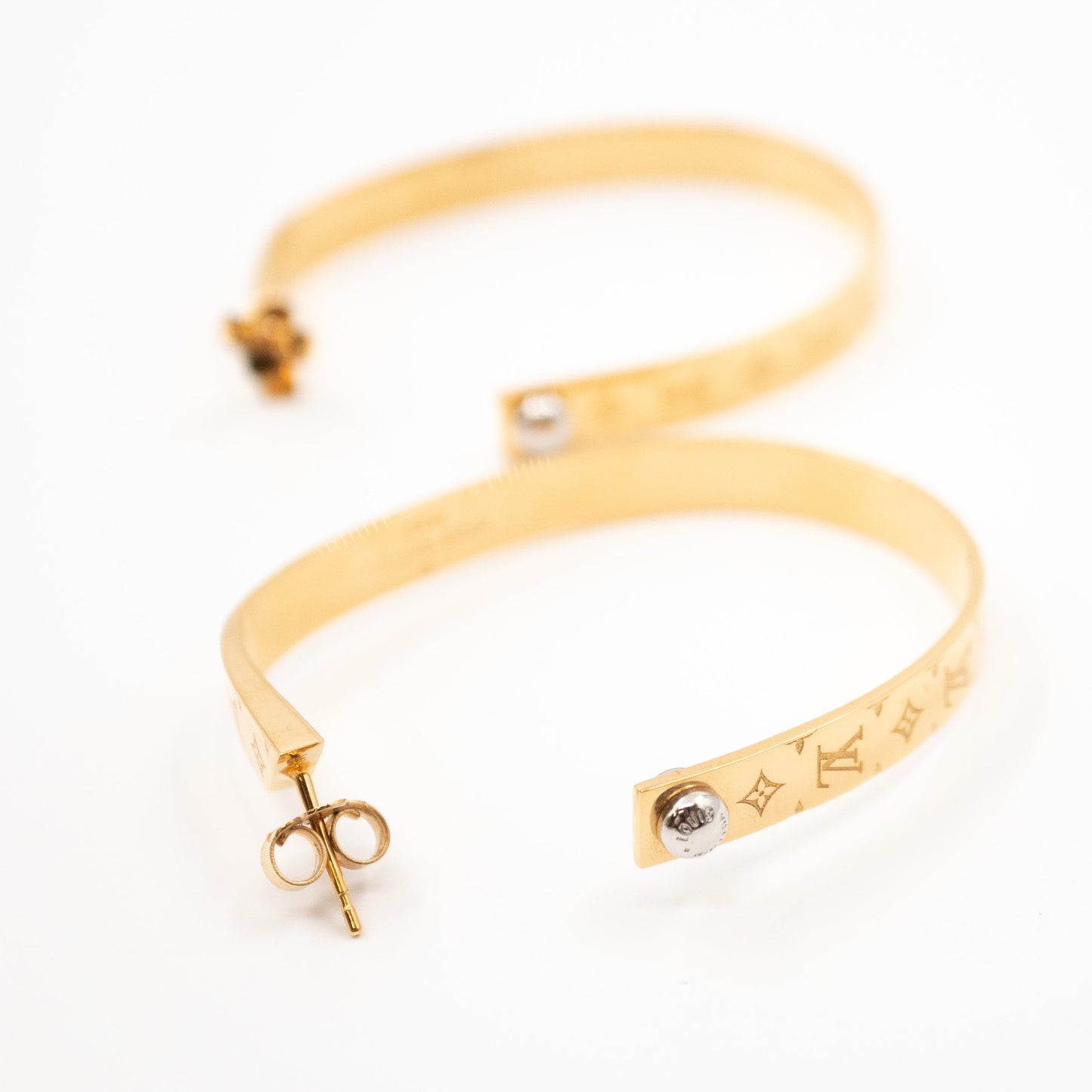 Louis-vuitton Nanogram Earrings Hoops Gold