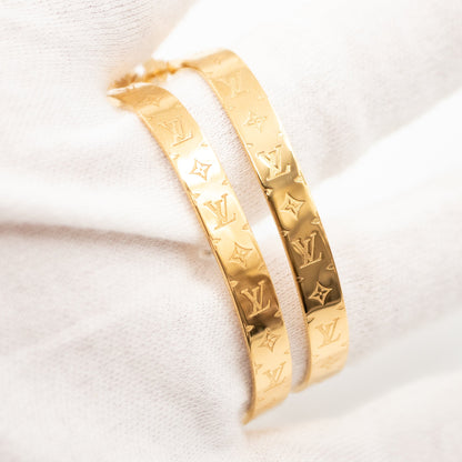 Louis-vuitton Nanogram Earrings Hoops Gold
