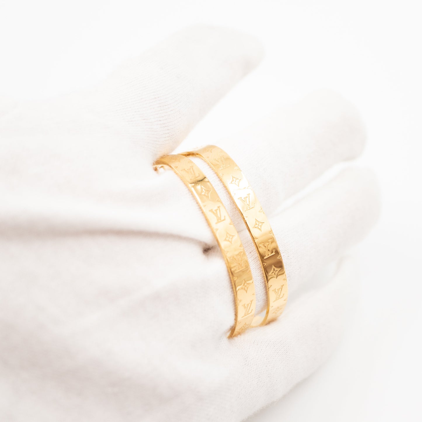 Louis-vuitton Nanogram Earrings Hoops Gold