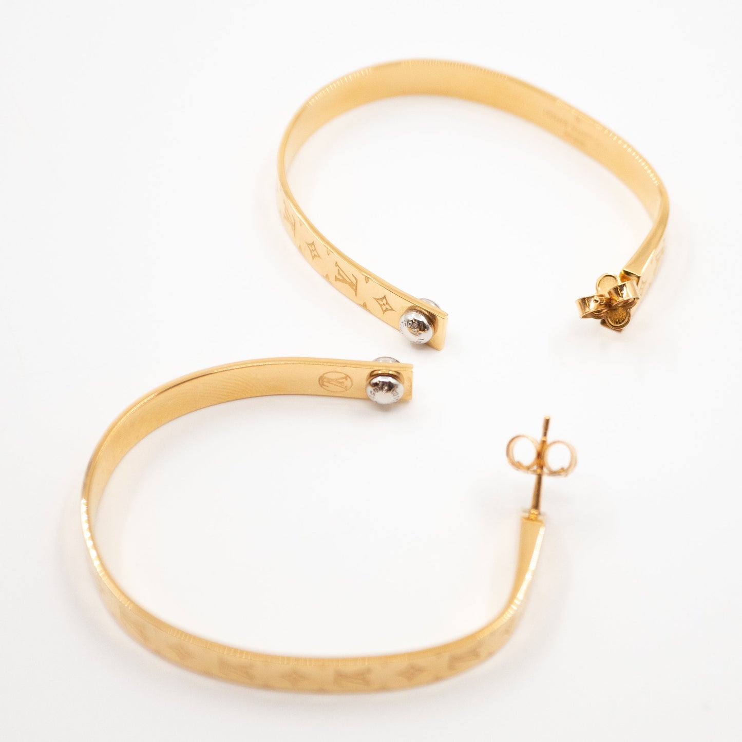 Louis-vuitton Nanogram Earrings Hoops Gold