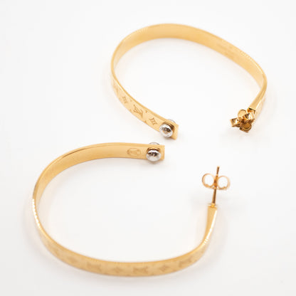 Louis-vuitton Nanogram Earrings Hoops Gold