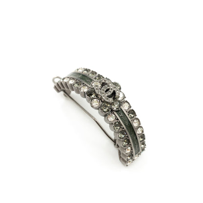 CC Crystal Hair Clip Ruthenium
