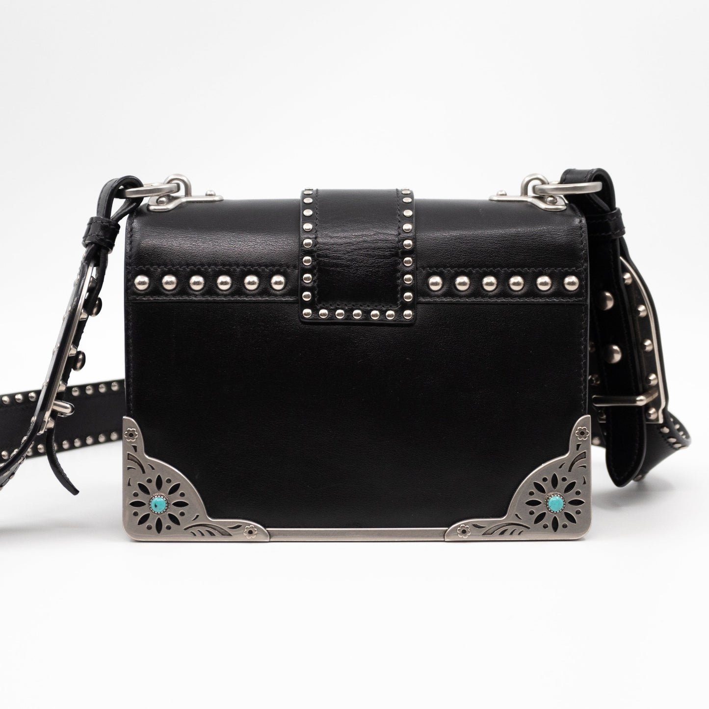 Cahier Studded Black Leather