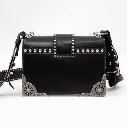 Cahier Studded Black Leather