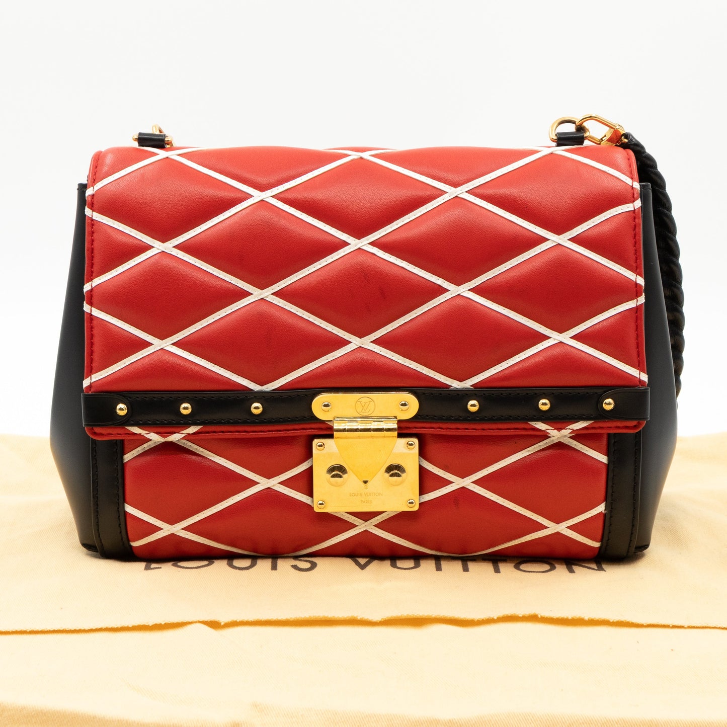 Malletage Pochette Flap Bag Red Leather