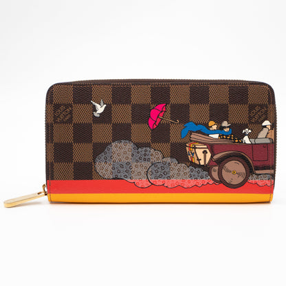 Louis-vuitton Zippy Wallet Damier Ebene Evasion Orange