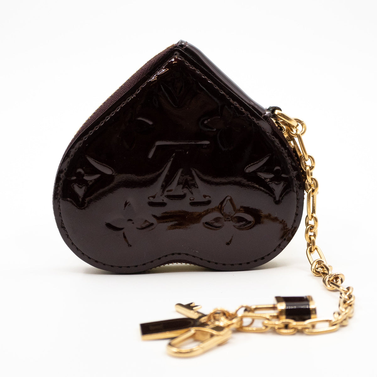 Louis-vuitton Heart Coin Purse Vernis Amarante