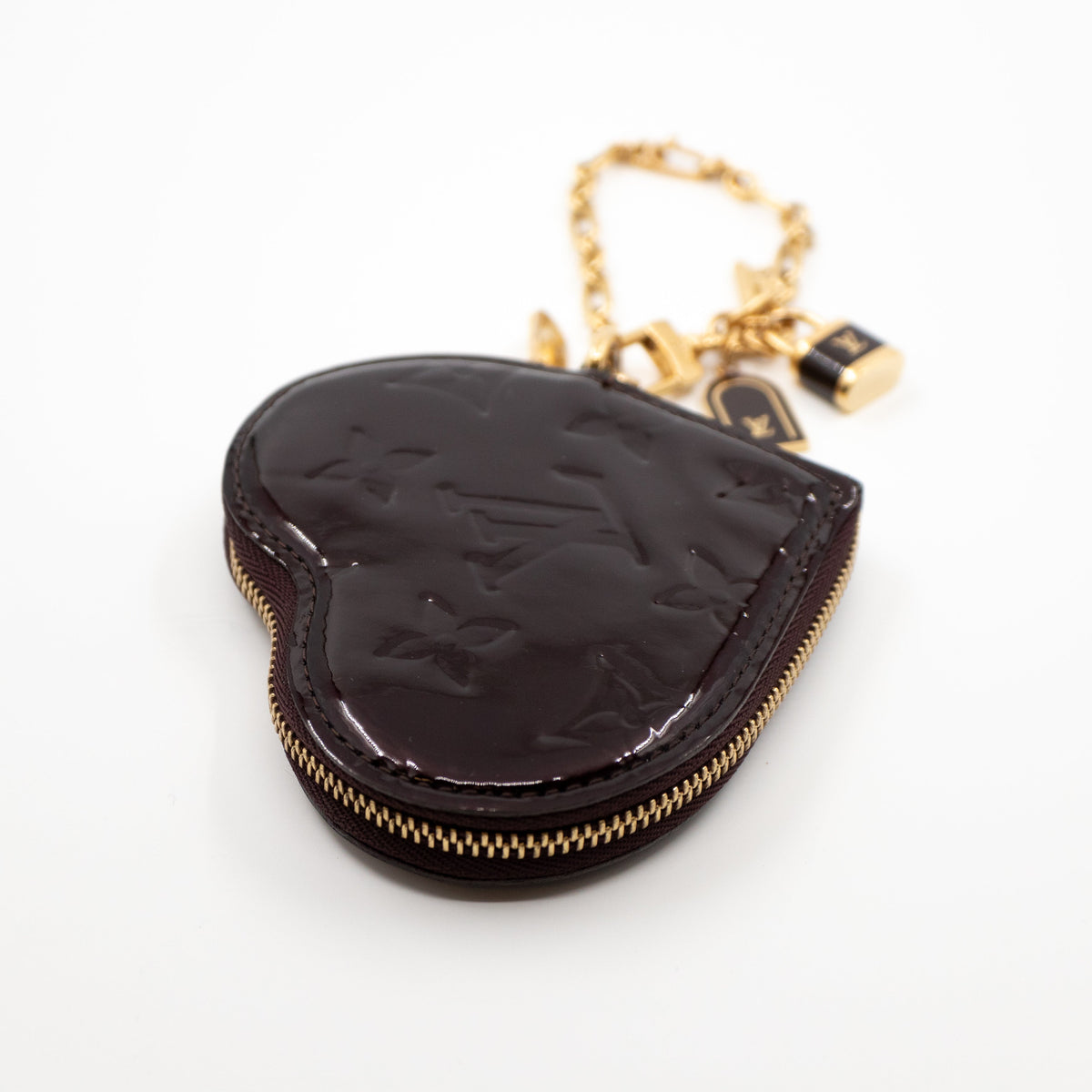 Louis-vuitton Heart Coin Purse Vernis Amarante