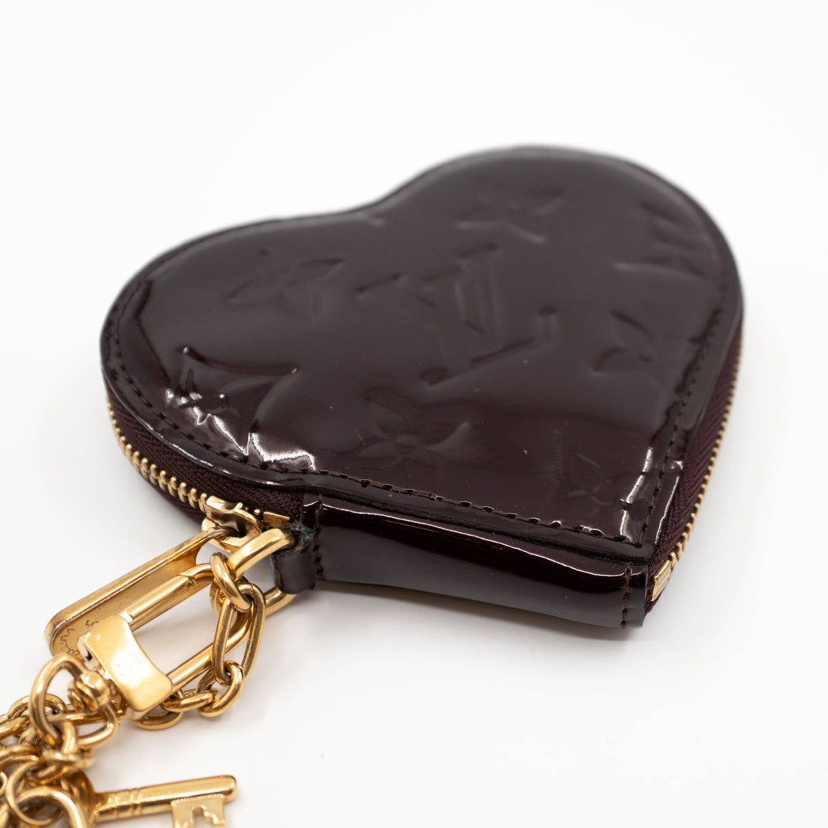 Louis-vuitton Heart Coin Purse Vernis Amarante