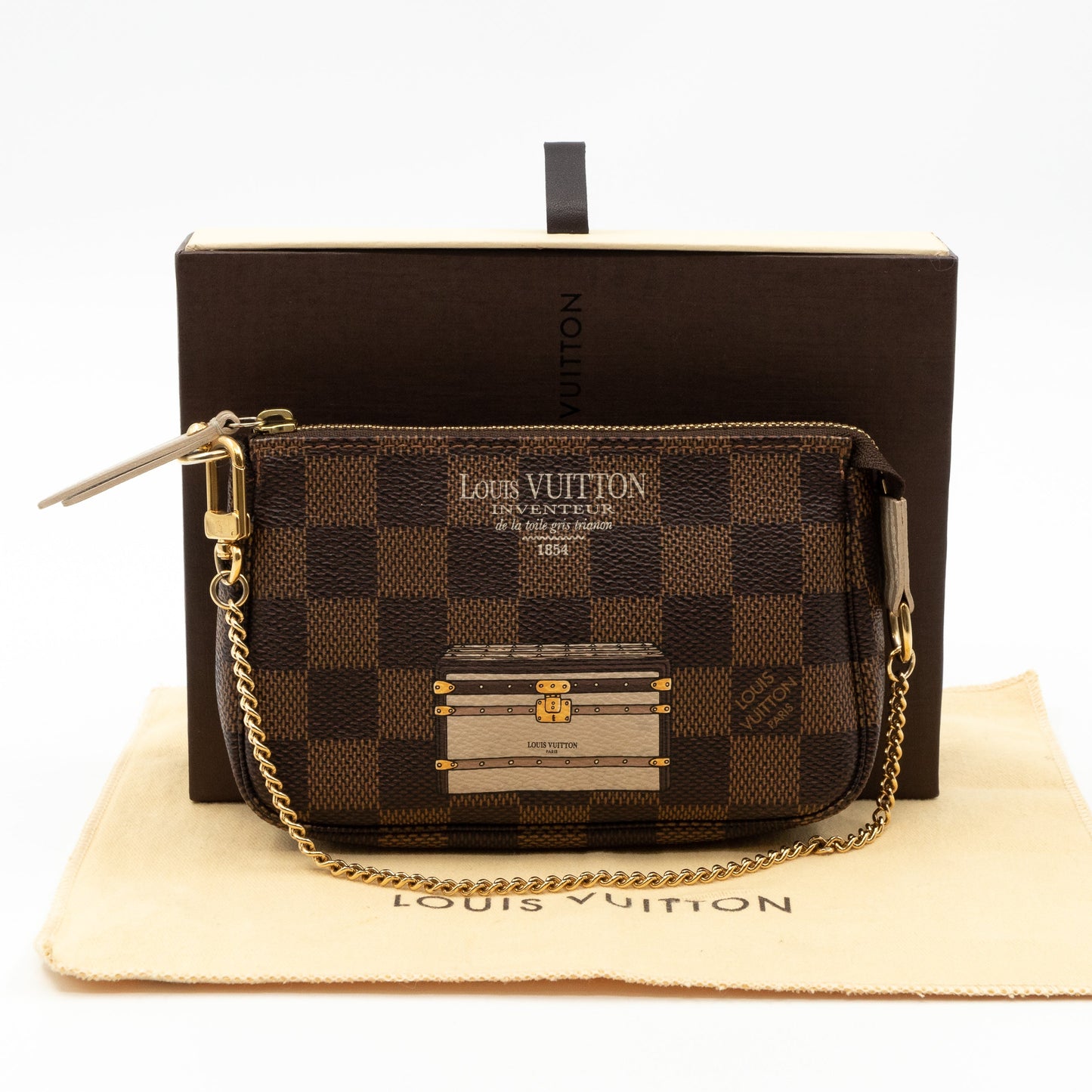 Louis-vuitton Mini Pochette Accessoires Damier Ebene Trunks & Locks