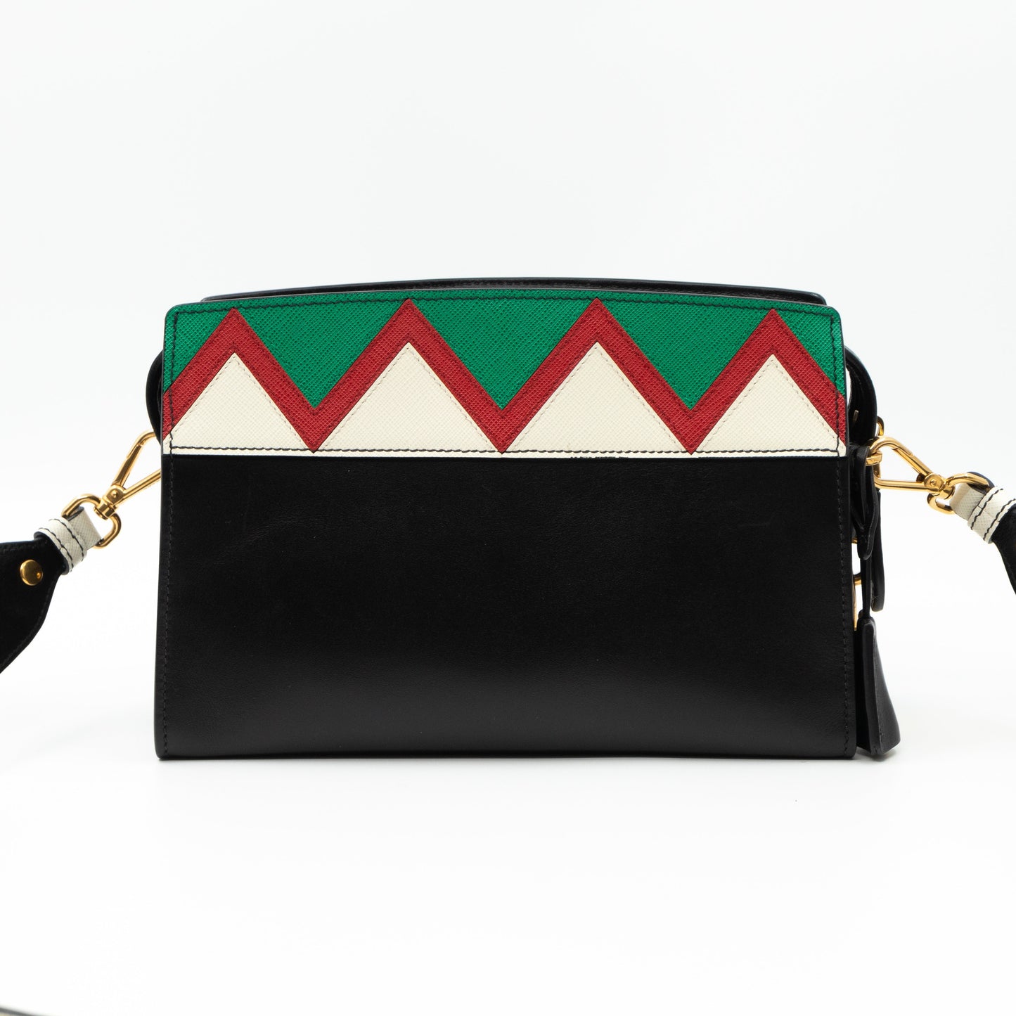 Esplanade Shoulder Bag Greche Black Leather