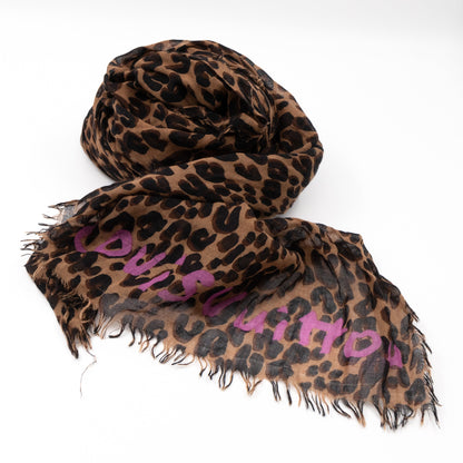 Louis-vuitton Leopard Stole Brown