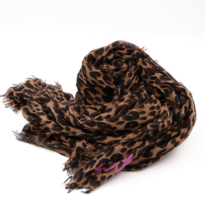 Louis-vuitton Leopard Stole Brown