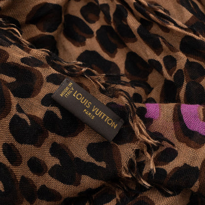 Louis-vuitton Leopard Stole Brown