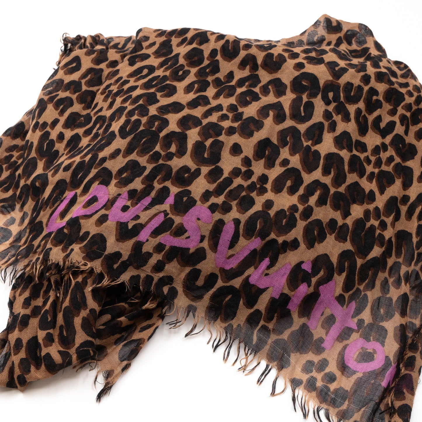 Louis-vuitton Leopard Stole Brown