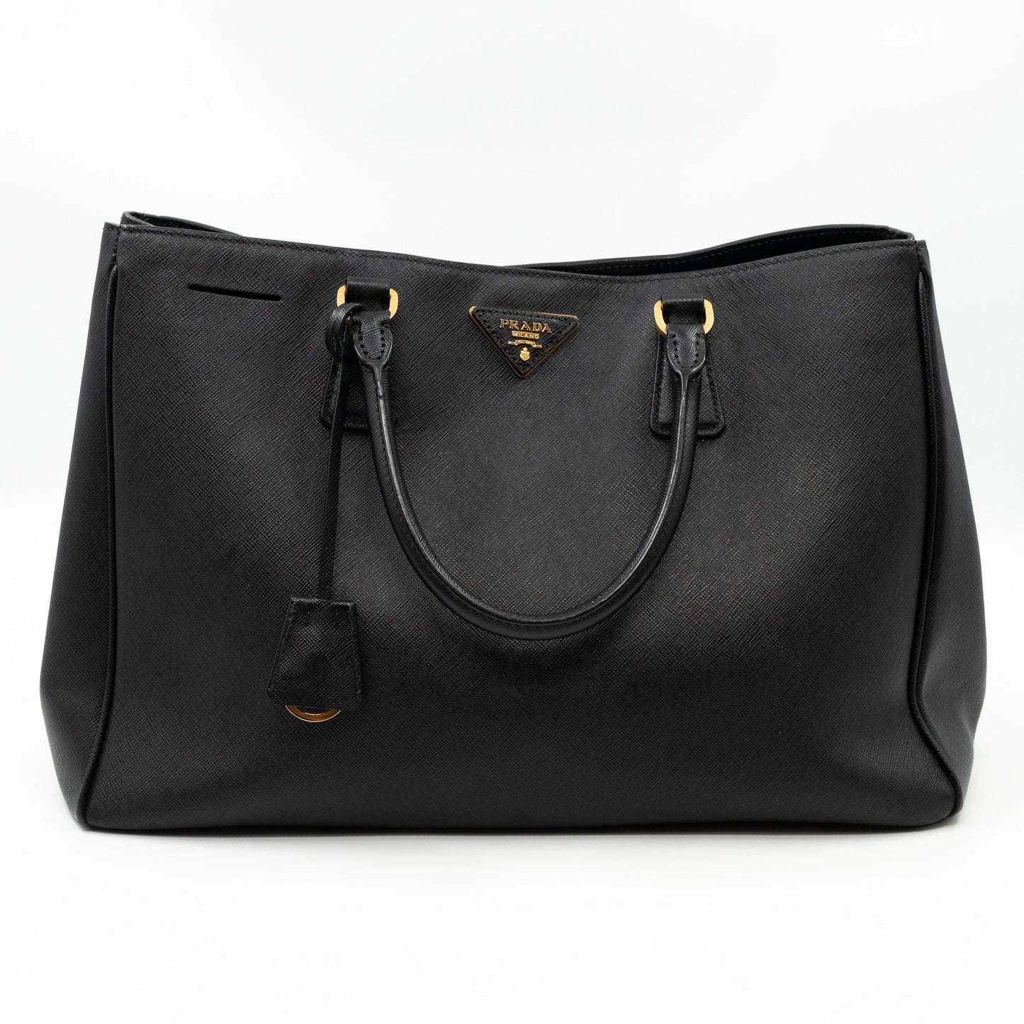 Large Open Tote Black Saffiano