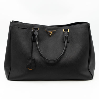 Large Open Tote Black Saffiano