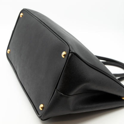 Large Open Tote Black Saffiano