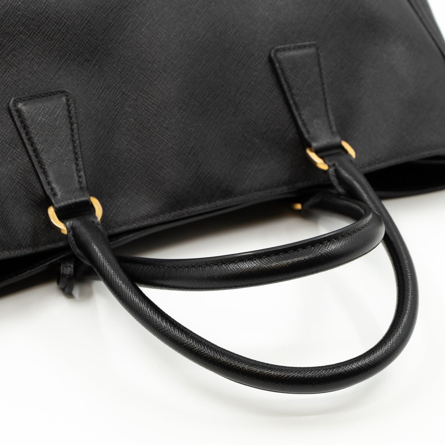 Large Open Tote Black Saffiano