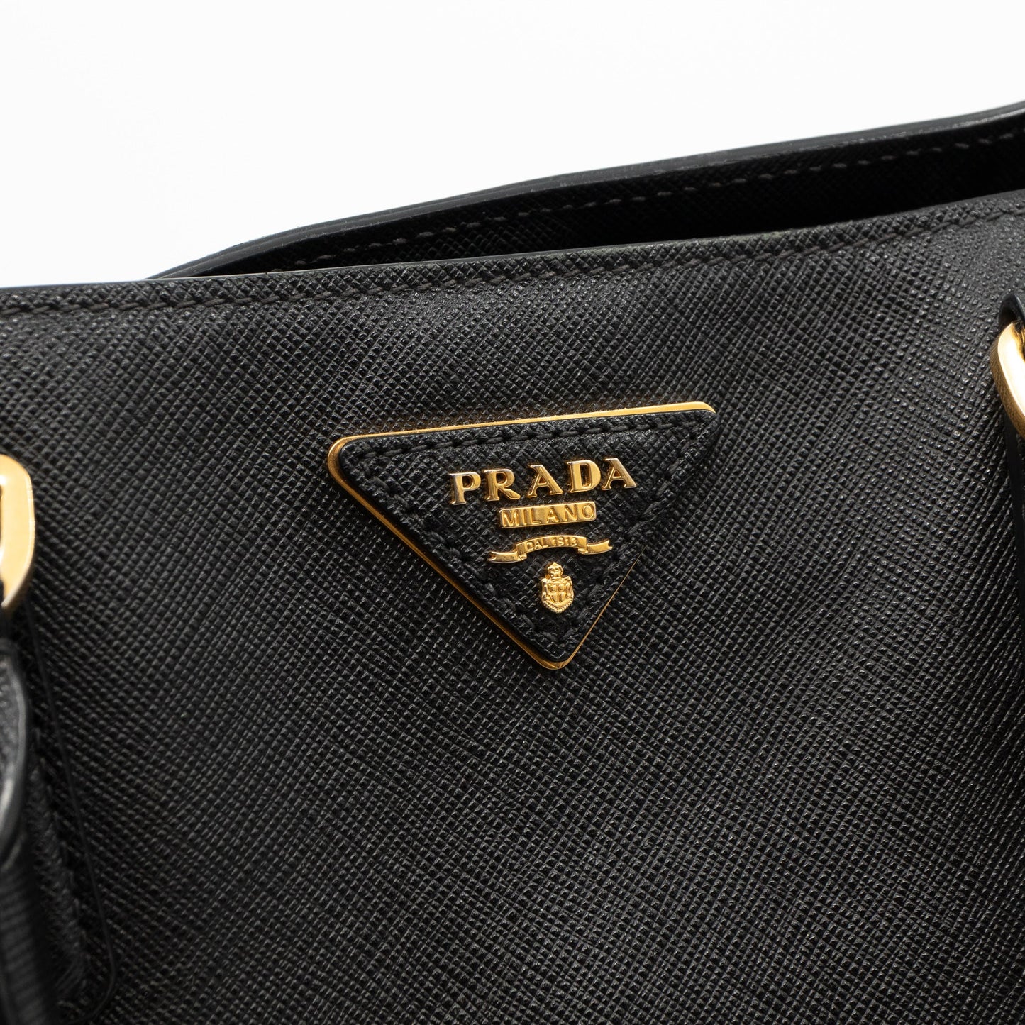 Large Open Tote Black Saffiano