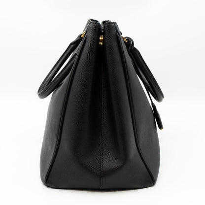 Large Open Tote Black Saffiano