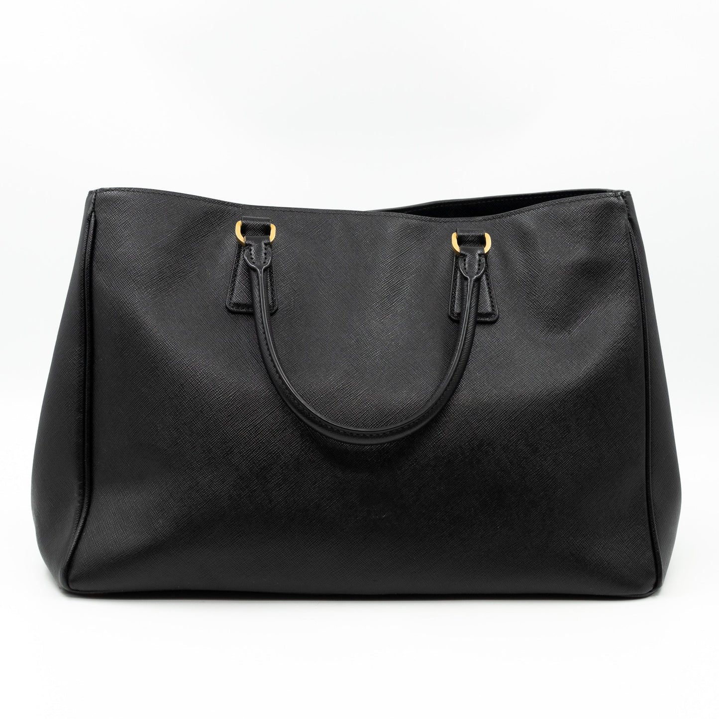Large Open Tote Black Saffiano