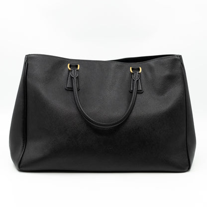 Large Open Tote Black Saffiano