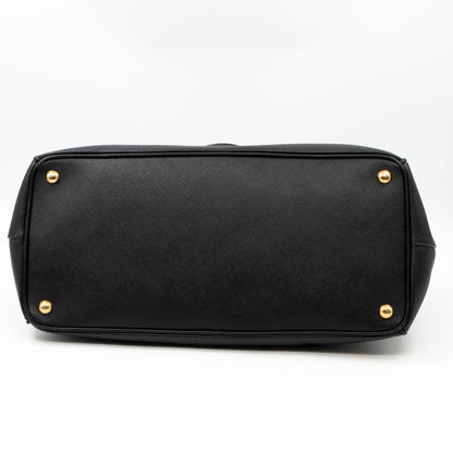 Large Open Tote Black Saffiano