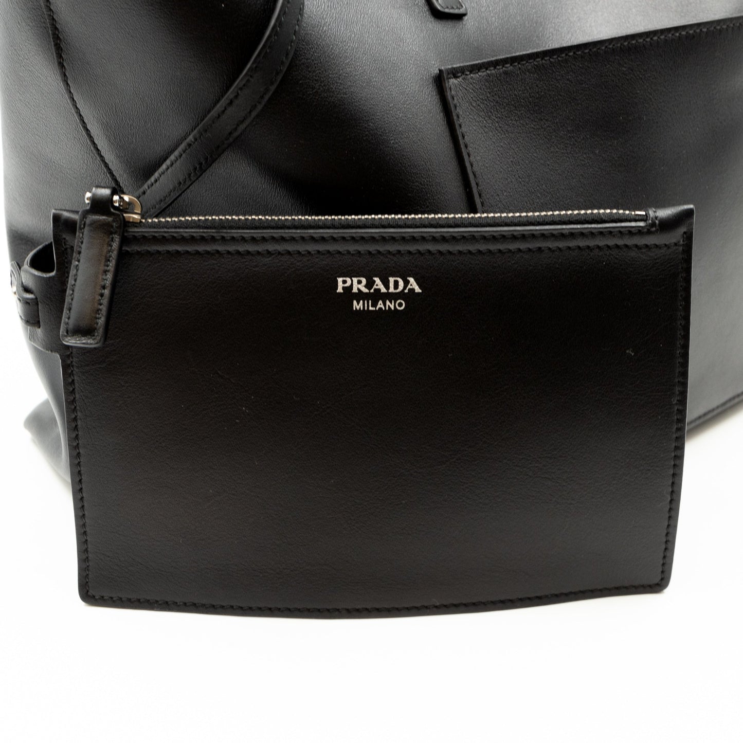 City Tote Black Calf Leather