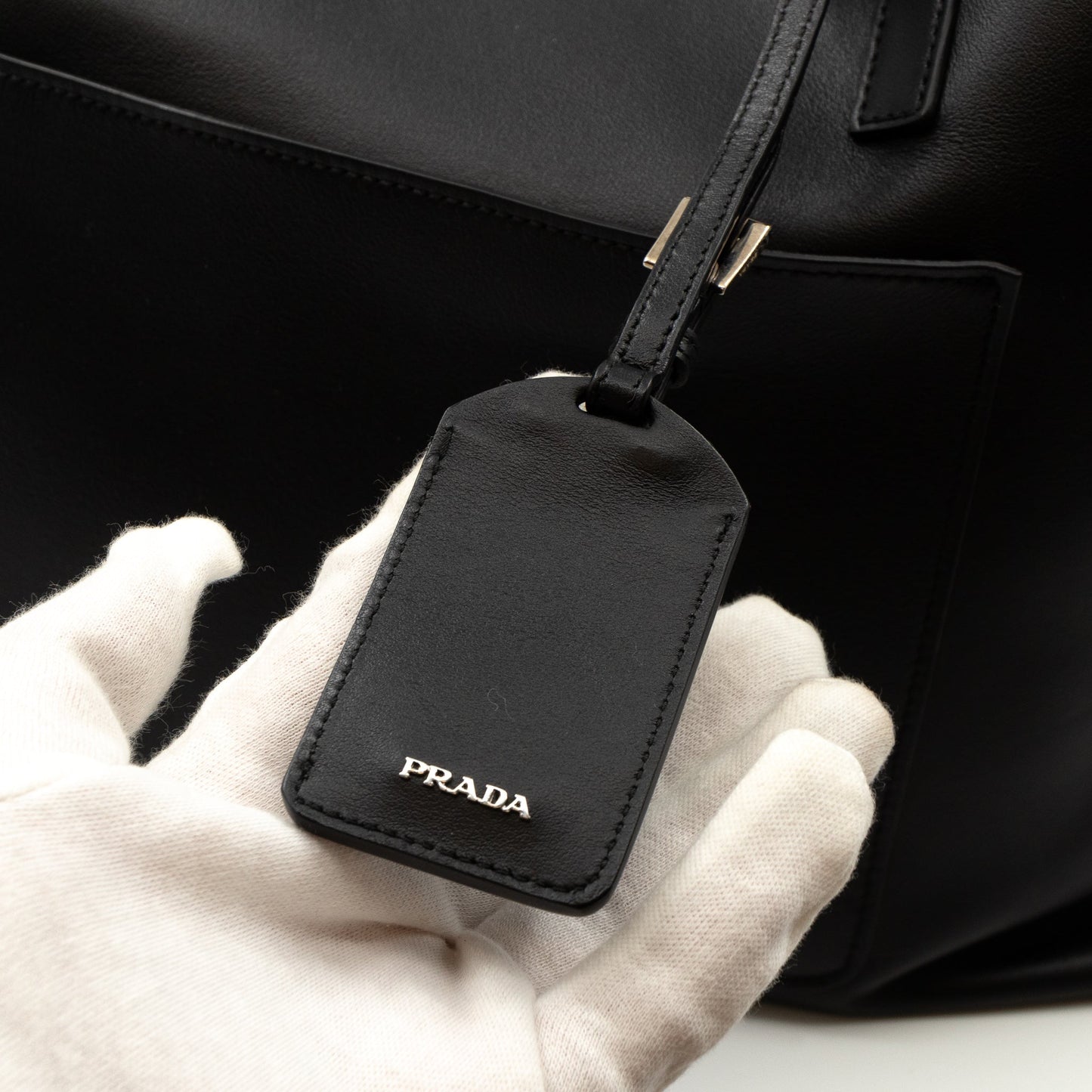 City Tote Black Calf Leather