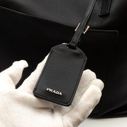 City Tote Black Calf Leather