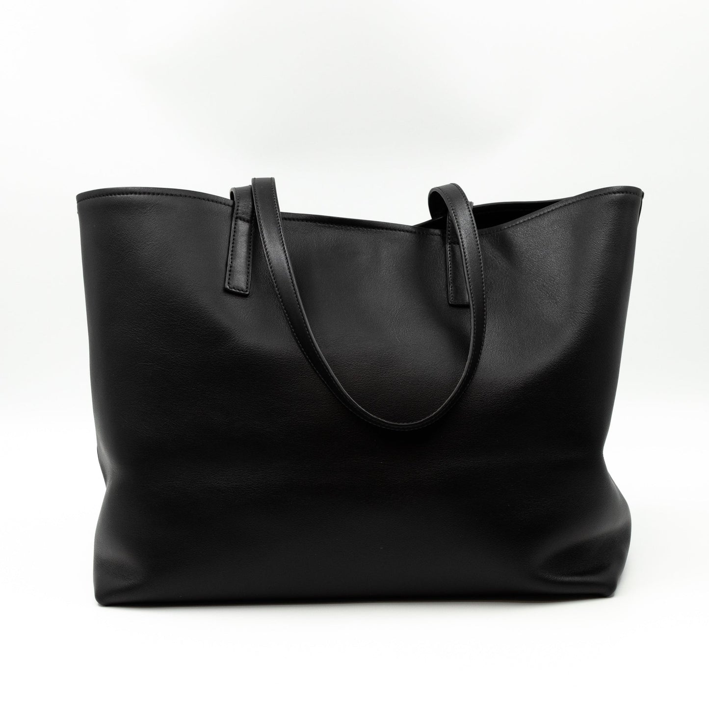 City Tote Black Calf Leather