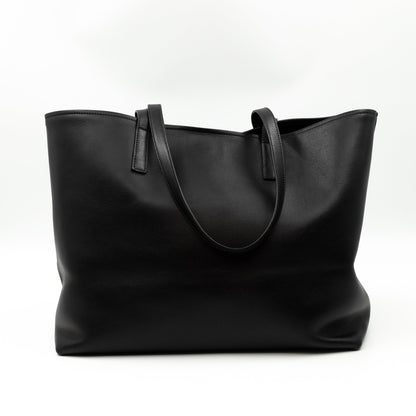City Tote Black Calf Leather
