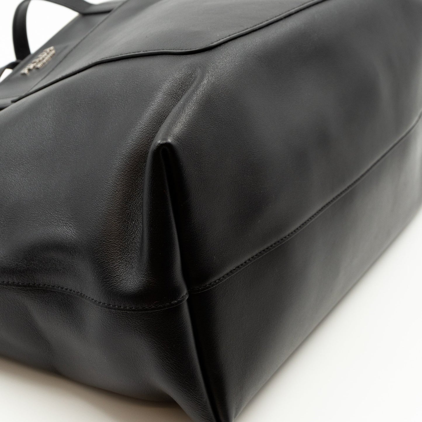 City Tote Black Calf Leather