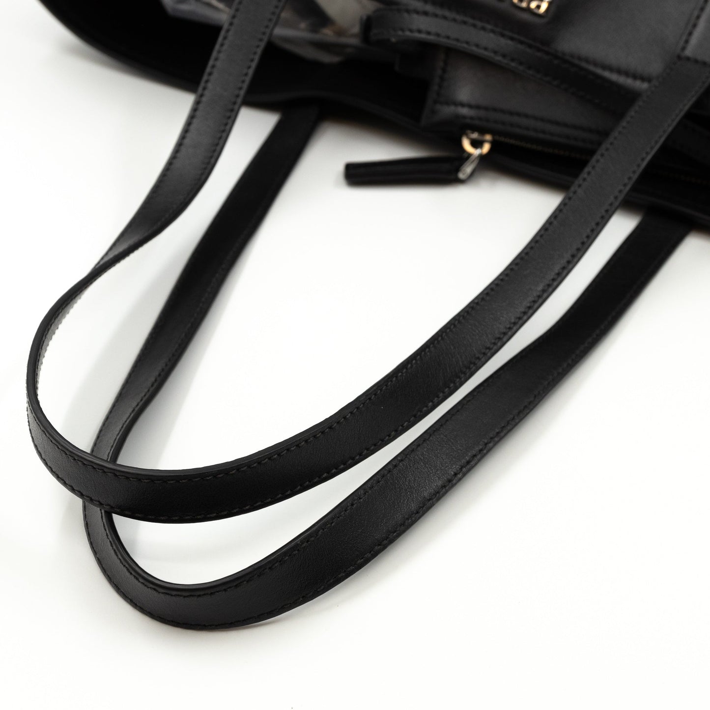 City Tote Black Calf Leather