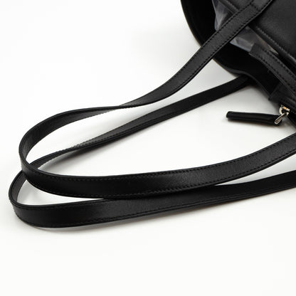 City Tote Black Calf Leather