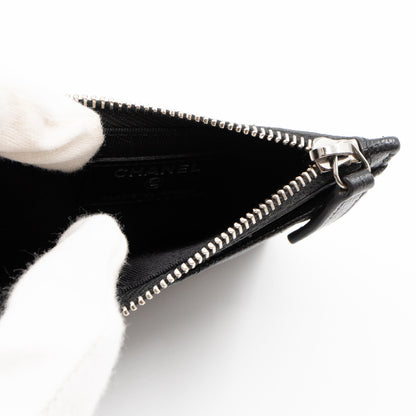 Zipped  Holder Iridescent Black Caviar
