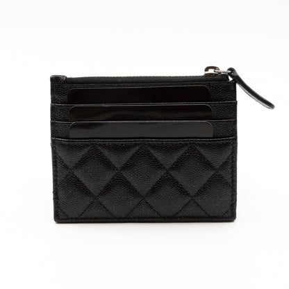 Zipped  Holder Iridescent Black Caviar