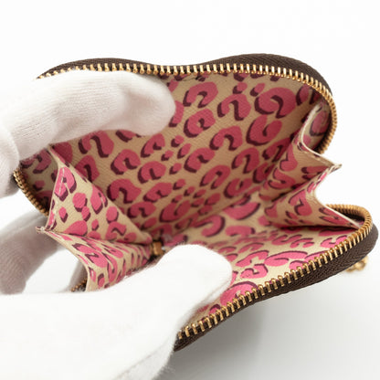Louis-vuitton Heart Coin Purse Monogram Leopard